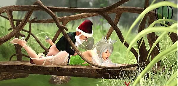  Hot sex! Horny beautiful fairy and gnome in the village
